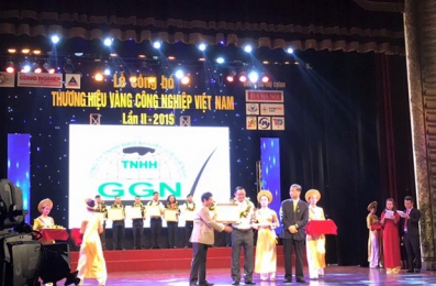 Gia Gia Nghi nhận danh hiệu " Thương hiệu vàng công nghiệp Việt Nam 2015 ".